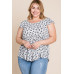 Plus Size Paisley Flutter Sleeves Top