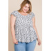 Plus Size Paisley Flutter Sleeves Top