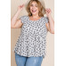 Plus Size Paisley Flutter Sleeves Top