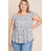 Plus Size Paisley Flutter Sleeves Top