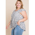 Plus Size Paisley Flutter Sleeves Top