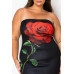 Tube Bodycon Mini Dress With Floral Print Front