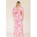 Printed Venesia Tie Waist Mermaid Maxi Dress