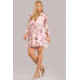 Floral Chiffon 3 4 Sleeve Tie Waist Romper