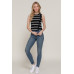 Sleeveless Diagonal Shape Stripe Spring Sweater