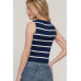 Sleeveless Diagonal Shape Stripe Spring Sweater