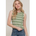 Sleeveless Diagonal Shape Stripe Spring Sweater