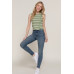 Sleeveless Diagonal Shape Stripe Spring Sweater