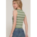 Sleeveless Diagonal Shape Stripe Spring Sweater