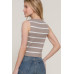 Sleeveless Diagonal Shape Stripe Spring Sweater
