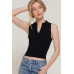 Sleeveless Polo Spring Sweater