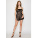 Shirred Ribbon Lace Corset Romper