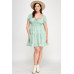 Plus Crinkle Textured Front Tie Mini Dress