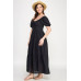 Front Tie Puff Sleeve Tired Maxi Dress