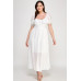 Front Tie Puff Sleeve Tired Maxi Dress