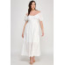 Front Tie Puff Sleeve Tired Maxi Dress