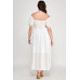 Front Tie Puff Sleeve Tired Maxi Dress