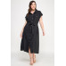 Front Tied Buttoned Short Sleeve Dress