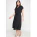 Front Tied Buttoned Short Sleeve Dress