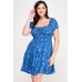 Floral Front-tie Elastic Waist Ruffle Dress