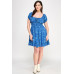 Floral Front-tie Elastic Waist Ruffle Dress