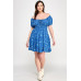 Floral Front-tie Elastic Waist Ruffle Dress