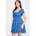 Floral Front-tie Elastic Waist Ruffle Dress