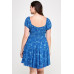 Floral Front-tie Elastic Waist Ruffle Dress