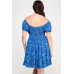 Floral Front-tie Elastic Waist Ruffle Dress