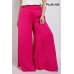Washed Satin Wide Pants With Waist Smocked