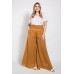 Washed Satin Wide Pants With Waist Smocked