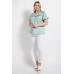 Satin Top With Ruffle Yoke And Puff Sleeves