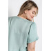 Satin Top With Ruffle Yoke And Puff Sleeves