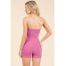 Strapless Twisted Detail Biker Suit