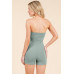 Strapless Twisted Detail Biker Suit