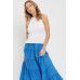 Cotton Gauze Tiered Maxi Skirt