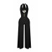 Plunge Cowl Neck Drape Sexy Jumpsuit With O Ring