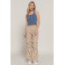 Button Down Stretch Denim Halter Top