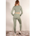 Long Sleeve Crop Top & High Waist Leggings Activewear Set