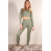 Long Sleeve Crop Top & High Waist Leggings Activewear Set