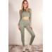 Long Sleeve Crop Top & High Waist Leggings Activewear Set