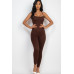 Criss-cross Open Back Bodycon Jumpsuit
