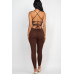 Criss-cross Open Back Bodycon Jumpsuit