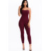 Criss-cross Open Back Bodycon Jumpsuit