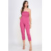 Tube Top W/shirring Jumpsuit
