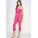 Tube Top W/shirring Jumpsuit