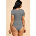 Short Sleeve Scoop Neck Double Layered Bodysuit