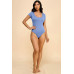 Short Sleeve Scoop Neck Double Layered Bodysuit