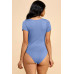 Short Sleeve Scoop Neck Double Layered Bodysuit