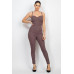 Plaid Sleeveless Zippered Jumpsuit
